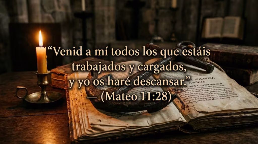 Ancla de hierro sobre una Biblia abierta simbolizando la esperanza como ancla del alma
